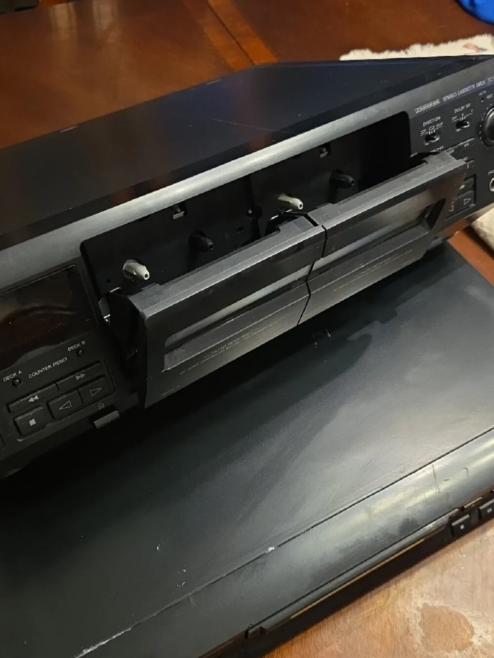 Sony Black Dual Cassette Player with LED Display
